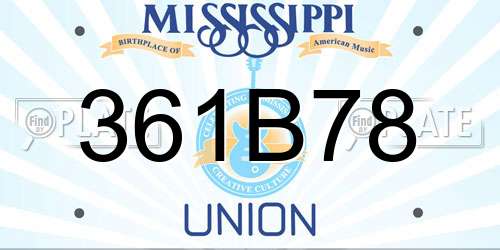 361B78 Mississippi License Plate