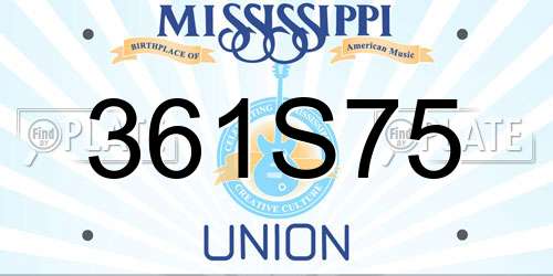 361S75 Mississippi License Plate