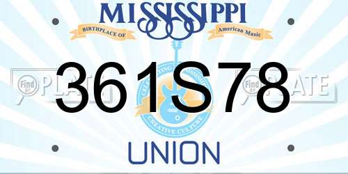 361S78 Mississippi License Plate