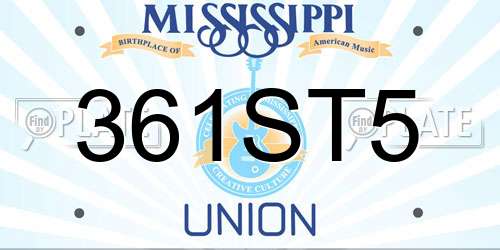 361ST5 Mississippi License Plate