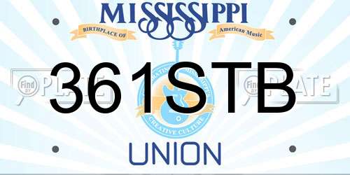 361STB Mississippi License Plate