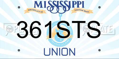 361STS Mississippi License Plate