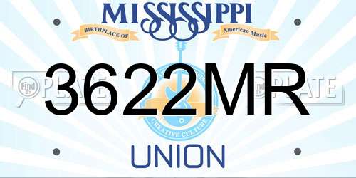 3622MR Mississippi License Plate