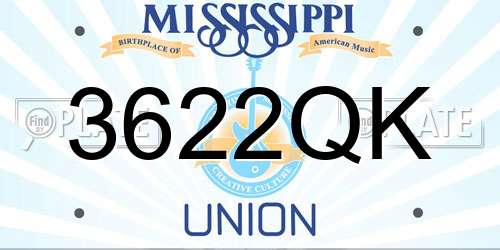 3622QK Mississippi License Plate