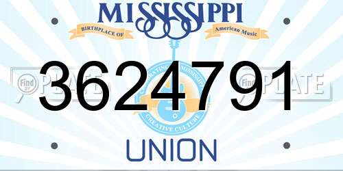 3624791 Mississippi License Plate