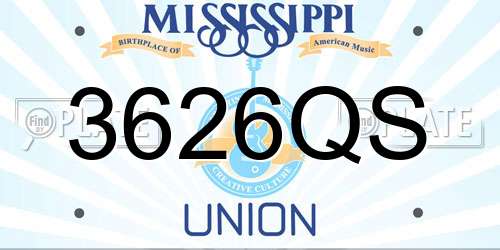 3626QS Mississippi License Plate