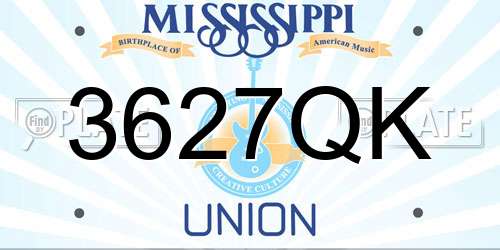 3627QK Mississippi License Plate