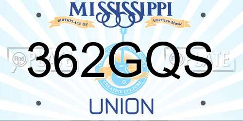 362GQS Mississippi License Plate