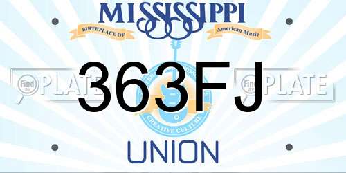 363FJ Mississippi License Plate