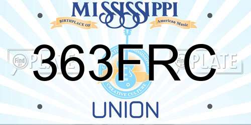 363FRC Mississippi License Plate