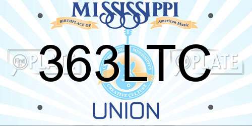 363LTC Mississippi License Plate