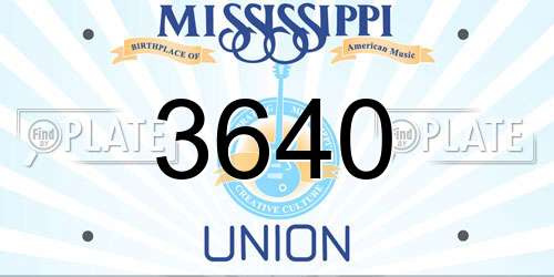 3640 Mississippi License Plate