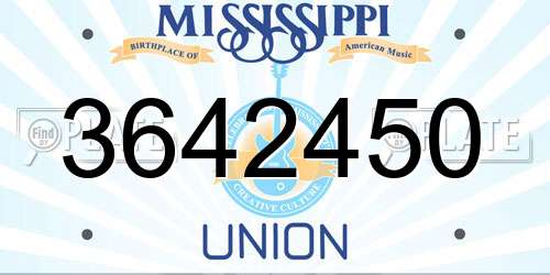 3642450 Mississippi License Plate