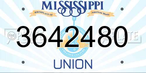 3642480 Mississippi License Plate