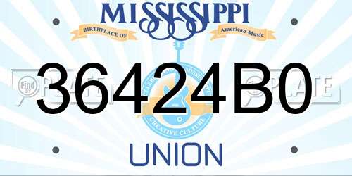 36424B0 Mississippi License Plate