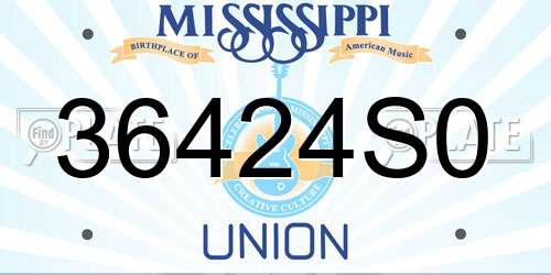 36424S0 Mississippi License Plate