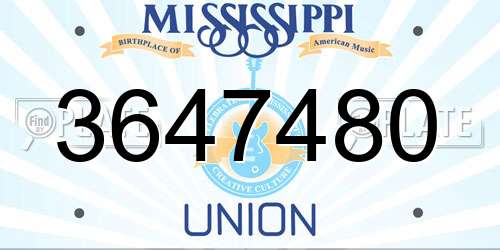 3647480 Mississippi License Plate