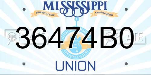 36474B0 Mississippi License Plate