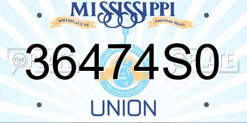 36474S0 Mississippi License Plate