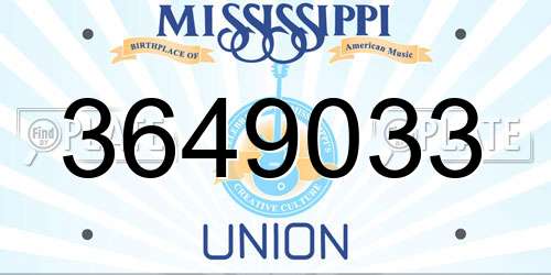 3649033 Mississippi License Plate