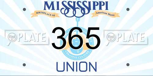 365 Mississippi License Plate