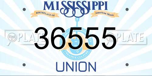 36555 Mississippi License Plate