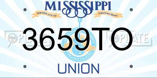 3659TO Mississippi License Plate