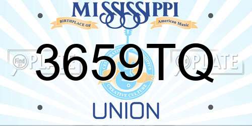 3659TQ Mississippi License Plate