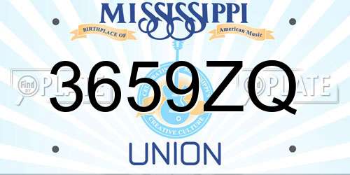 3659ZQ Mississippi License Plate