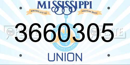 3660305 Mississippi License Plate