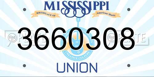 3660308 Mississippi License Plate