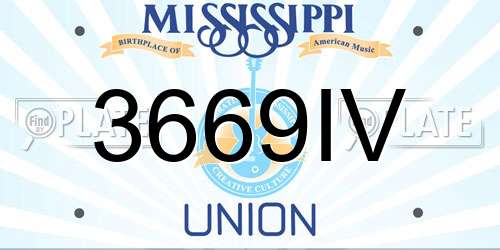 3669IV Mississippi License Plate