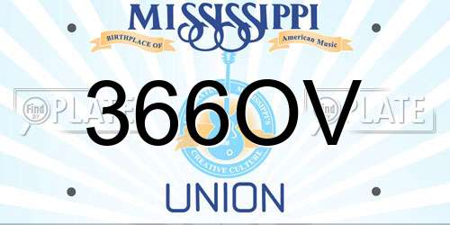 366OV Mississippi License Plate