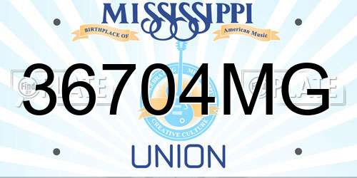 36704MG Mississippi License Plate