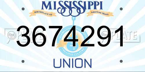 3674291 Mississippi License Plate