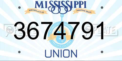 3674791 Mississippi License Plate
