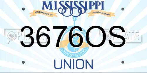 3676OS Mississippi License Plate