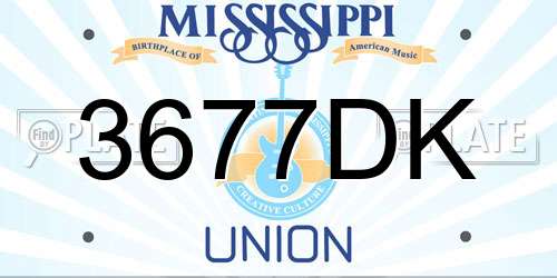 3677DK Mississippi License Plate