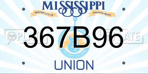 367B96 Mississippi License Plate