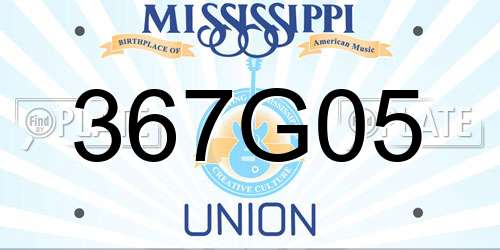 367G05 Mississippi License Plate