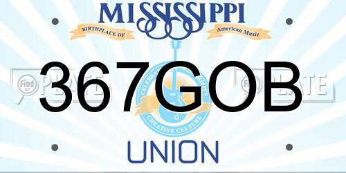 367GOB Mississippi License Plate
