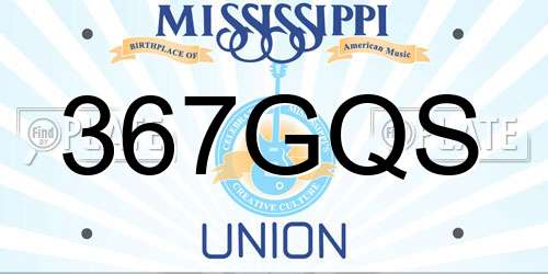 367GQS Mississippi License Plate