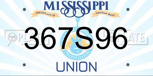 367S96 Mississippi License Plate