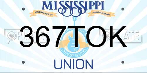367TOK Mississippi License Plate