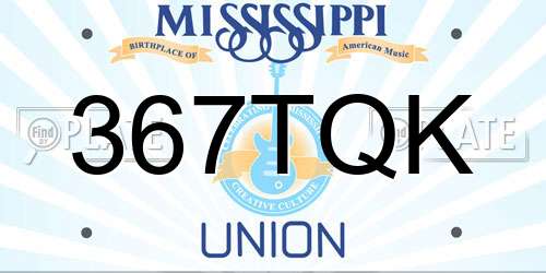 367TQK Mississippi License Plate