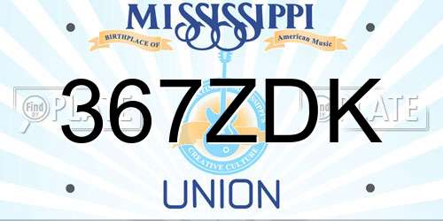 367ZDK Mississippi License Plate