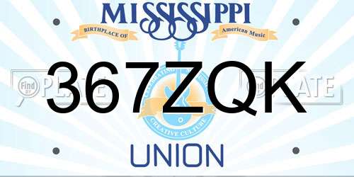 367ZQK Mississippi License Plate