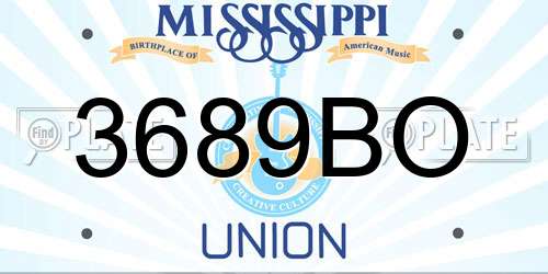 3689BO Mississippi License Plate