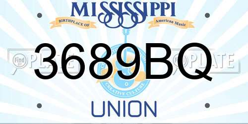 3689BQ Mississippi License Plate