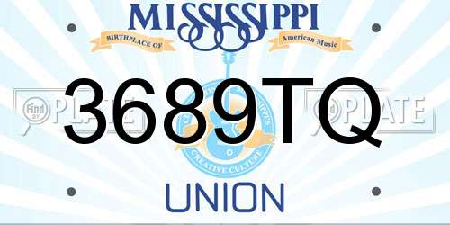3689TQ Mississippi License Plate